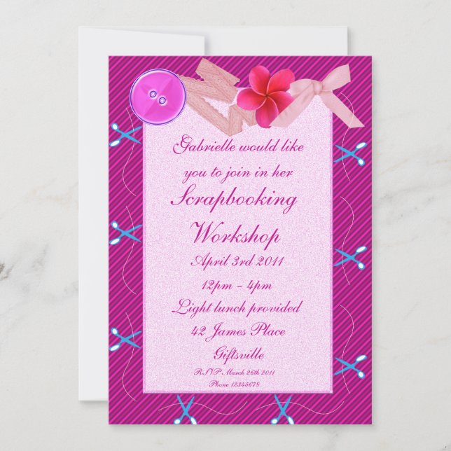 Invitation de scrapbooking/Craft Party 2 (Devant)