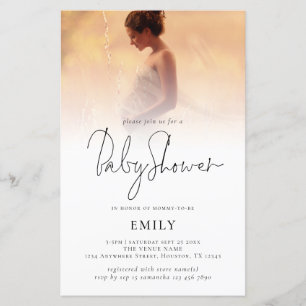 Invitation de script Baby shower de superposition