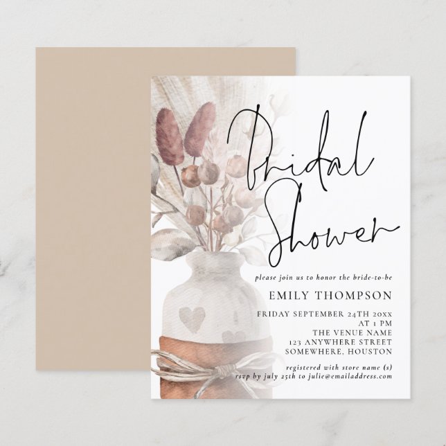 Invitation de script de Fête des mariées de gramin (Devant / Derrière)