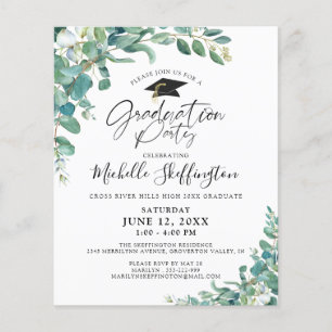 Invitation de script Eucalyptus de graduation budg