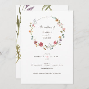 Invitation de script fleur sauvage Watercolor