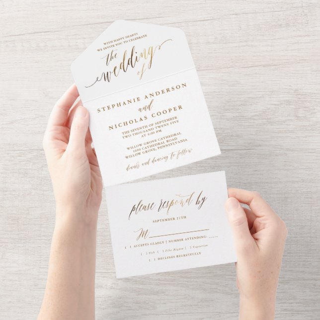 Invitation de script Gold Elegant (Déchirure)