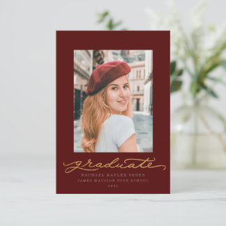 Invitation de script Millennial Maroon et Gold