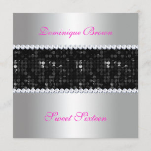 Invitation de séquence noire avec diamants - Argen