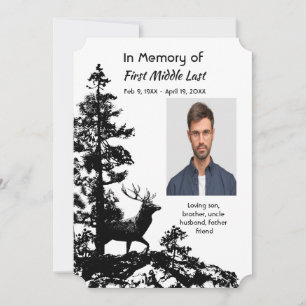Invitation de service commémoratif Masculin Cerf d