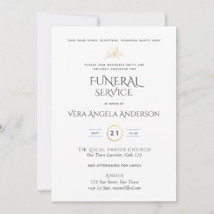Invitation de service funéraire avec versets