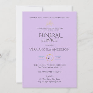 Invitation de service funéraire avec versets