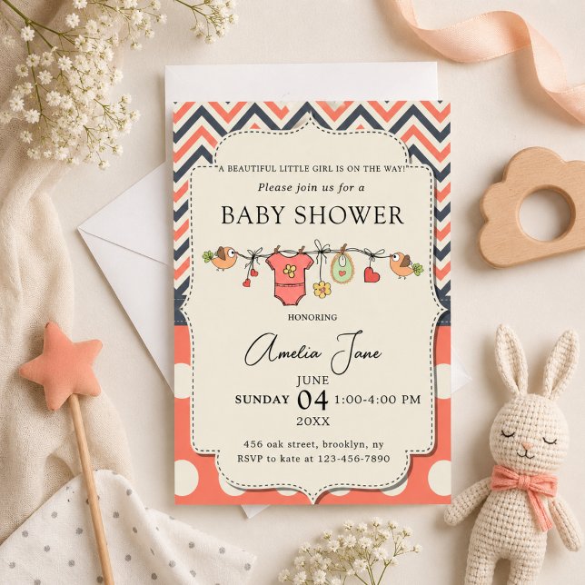 Invitation de shower bébé élégante (Créateur téléchargé)