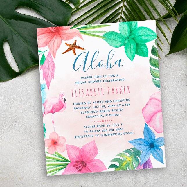 Invitation de shower de mariage floral rose pour l (Créateur téléchargé)