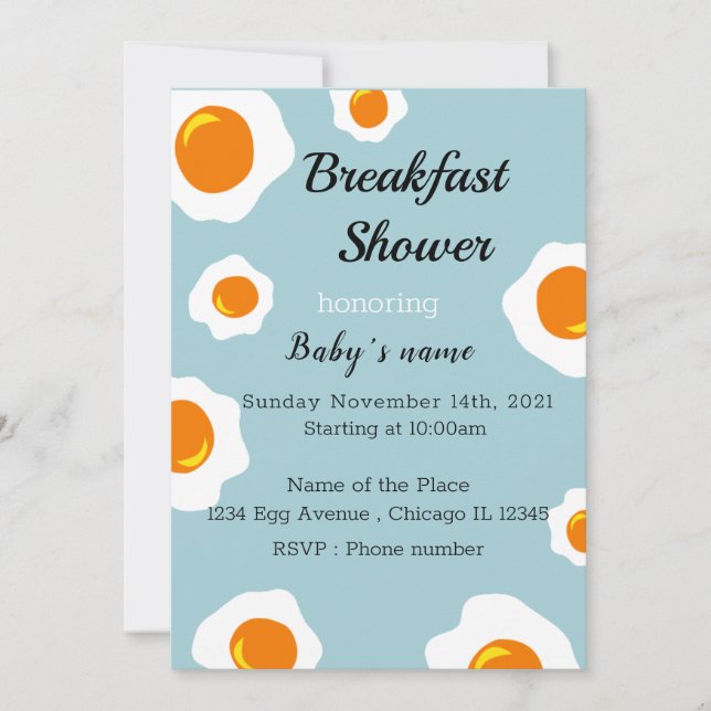 Invitation de Shower Petit Déjeuner Bébé (Devant)