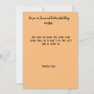 Invitation de siège mariage