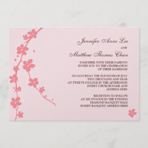 Invitation de silhouette de branche de Sakura