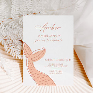 Invitation de sirène, minimaliste, sous la mer, me