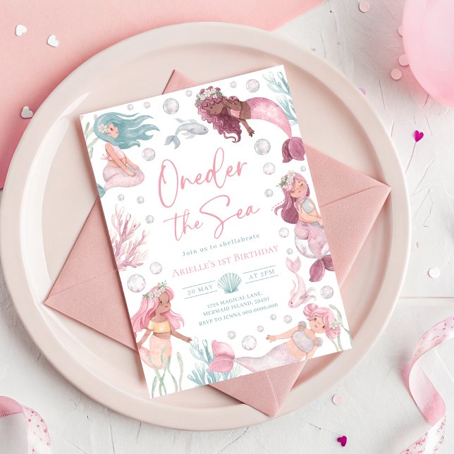 Invitation de sirène modifiable sous la mer (Editable Oneder the Sea Mermaid Invitation
)