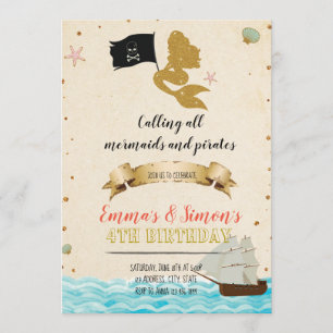 Invitation de sirène pirate