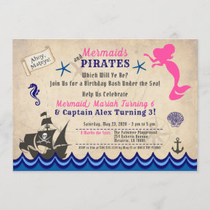 Invitation de sirènes et de pirates, invitation de