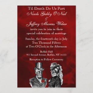 Invitation de Skeleton Skulls Mariage