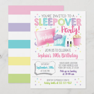 Invitation de Sleepover, fête de Stwood Anniversai