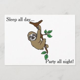 Invitation de Sloth Party