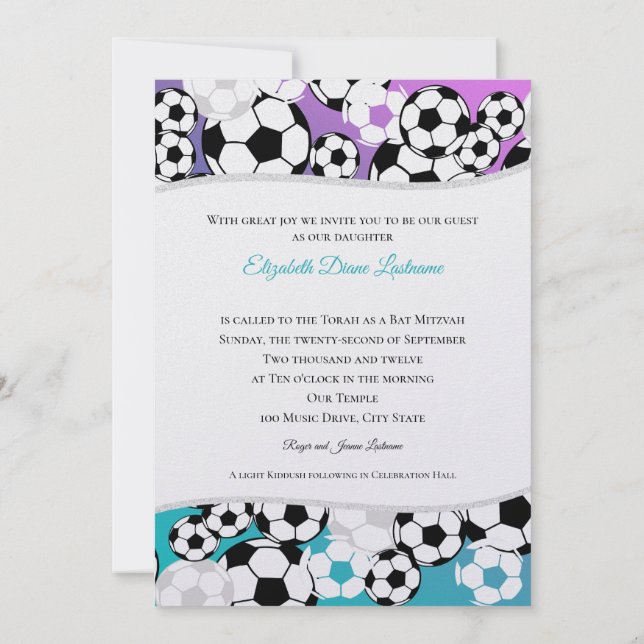 Invitation de soccer Mitzvah (Dos)