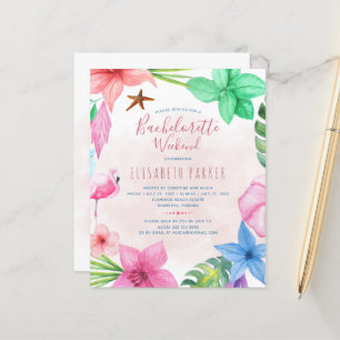 Invitation de soirée Budget tropical bacheloror