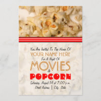 Invitation de soirée cinéma - maïs éclaté