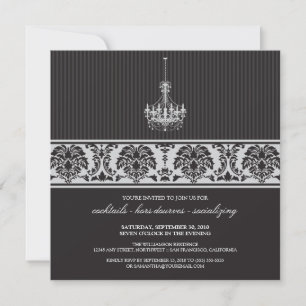 Invitation de soirée cocktail du lustre (noir/arge