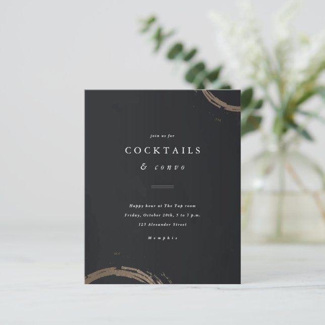 Invitation de soirée cocktail élégante à budget li (Debout devant)