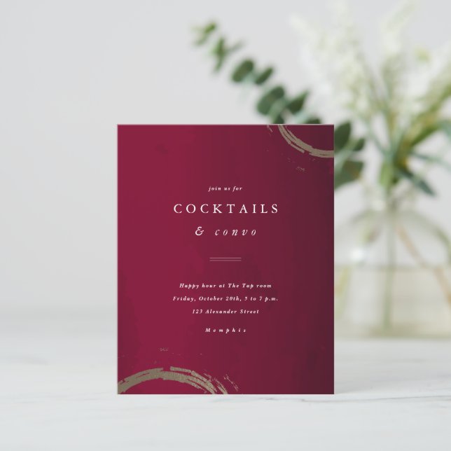 Invitation de soirée cocktail élégante et budget p (Debout devant)