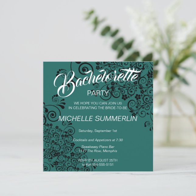 Invitation de soirée de bachelorette frontière élé (Debout devant)