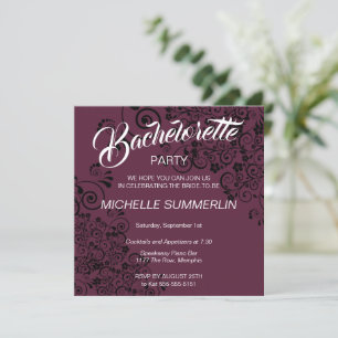 Invitation de soirée de bachelorette frontière élé
