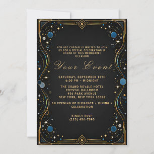Invitation de soirée de fête de luxe pour une soir
