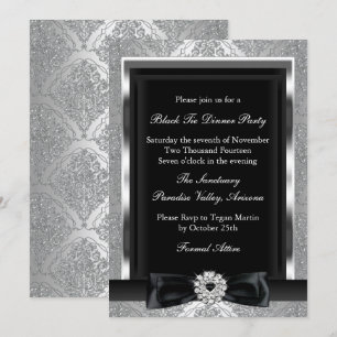 Invitation de soirée de gala Damask & Bow