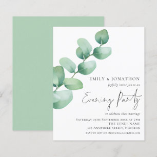 Invitation de soirée de mariage au eucalyptus à pe