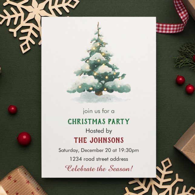 Invitation de soirée de Noël autour d'un arbre de  (Créateur téléchargé)