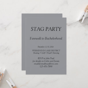 Invitation de soirée d'enterrement de vie de garço