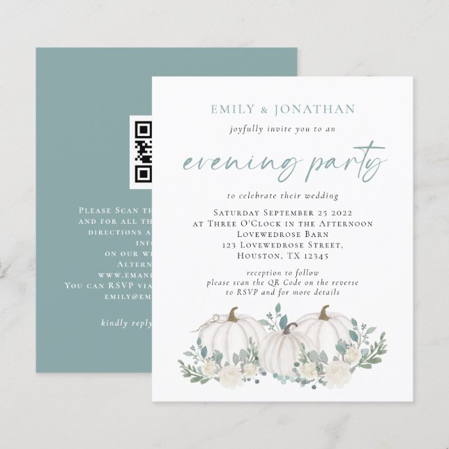 Invitation de soirée des Citrouilles du budget Tur (Devant / Derrière)