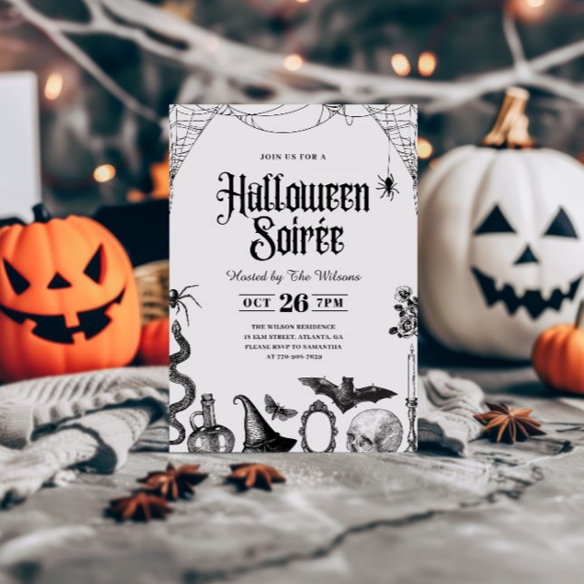 Invitation de soirée d'Halloween pour adulte crâne (Créateur téléchargé)