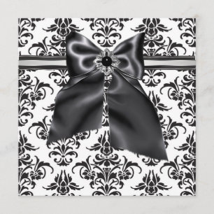 Invitation de soirée en smoking en damas noir