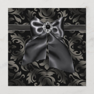 Invitation de soirée en smoking en damas noir