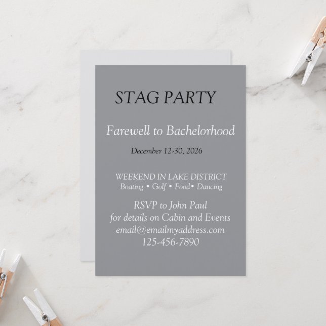 Invitation de soirée entre hommes audacieuse et st (Devant/Arrière en situation)