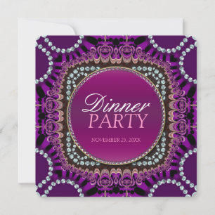 Invitation de soirée exotique orientale violette