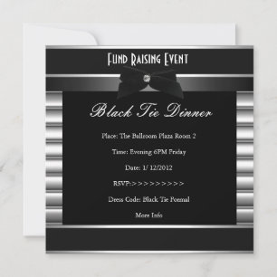 Invitation de soirée officielle en noir avec rayur