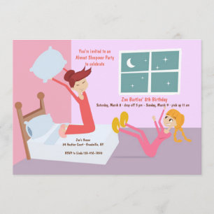 Invitation de soirée pyjamas de combat de coussin