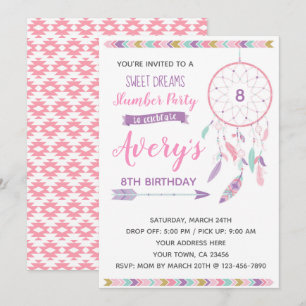 Invitation de soirée pyjamas de Dreamcatcher