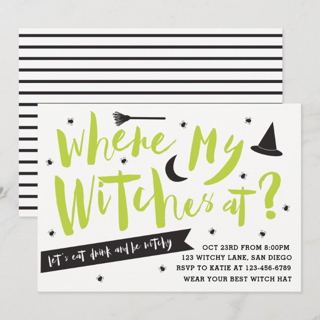 invitation de sorcière (Devant / Derrière)