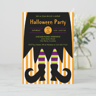 Invitation de sorcière de la fête d'Halloween