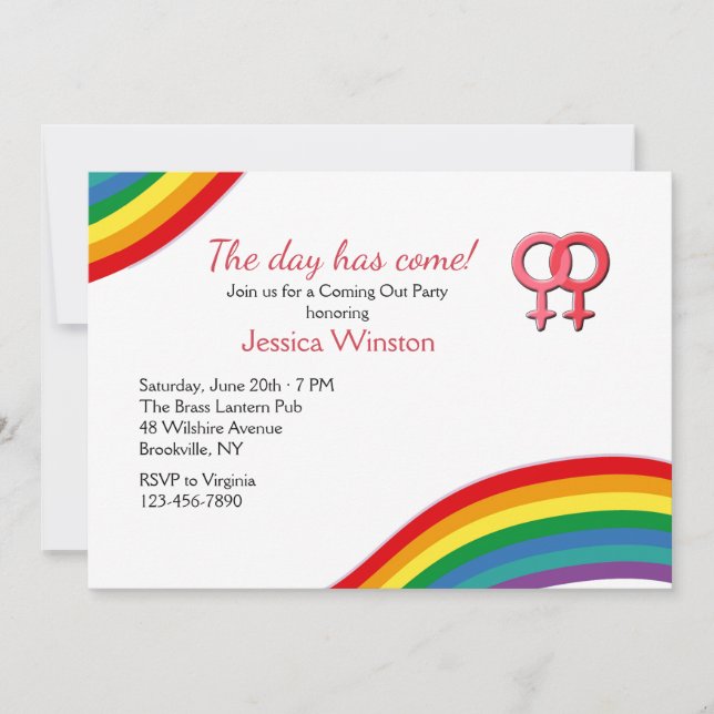 Invitation de sortie du placard pour femme (Devant)