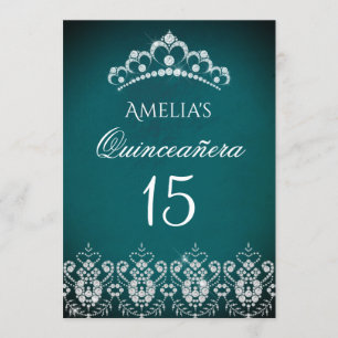 Invitation de Sparkle Tiara Silver Quinceanera Tur