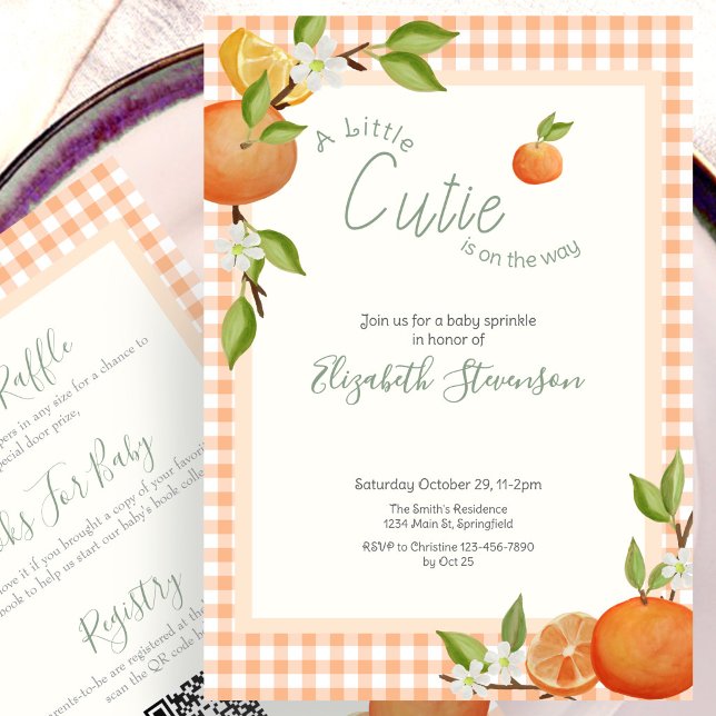 Invitation de Sprinkle Bébé Mignon Recto-Verso (Créateur téléchargé)